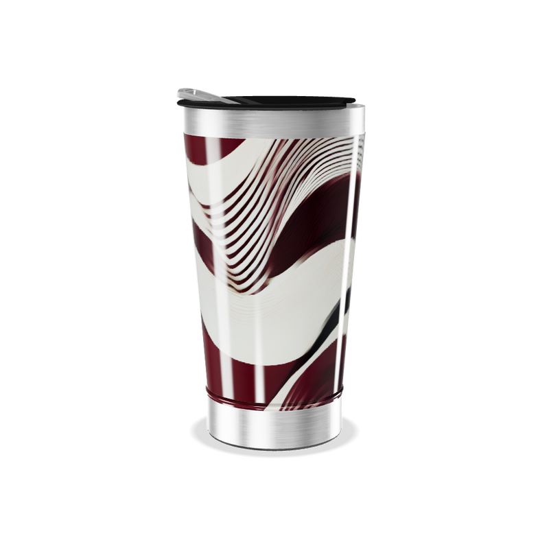 Copo Térmico - Ondas Marrom e Branco