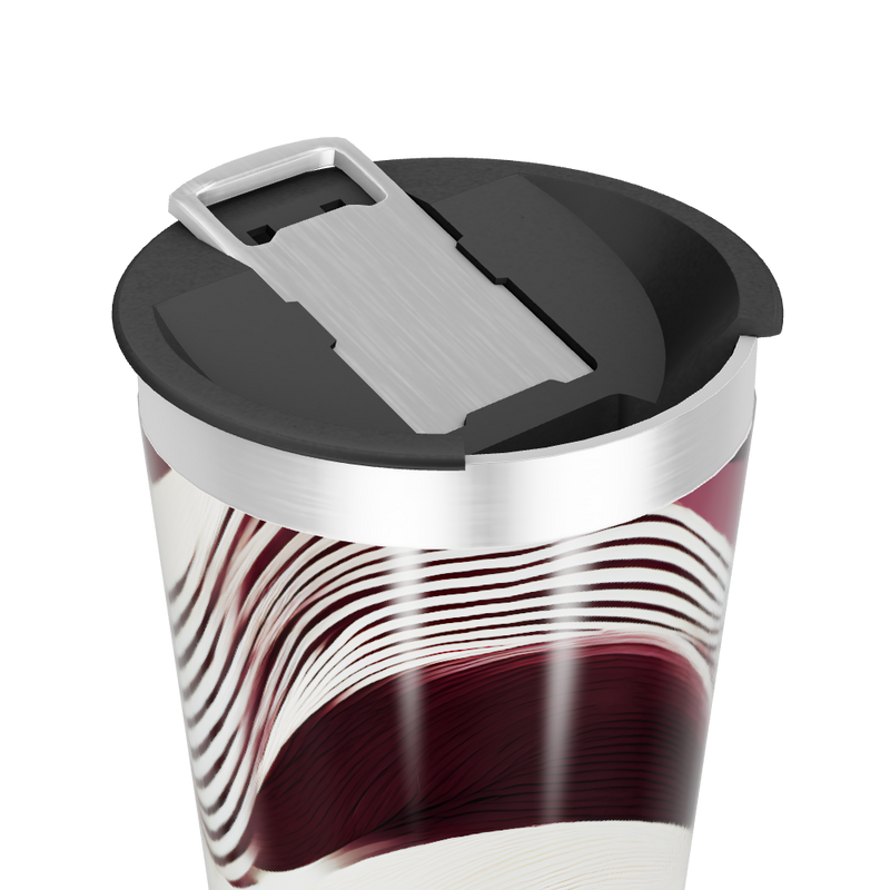 Copo Térmico - Ondas Marrom e Branco