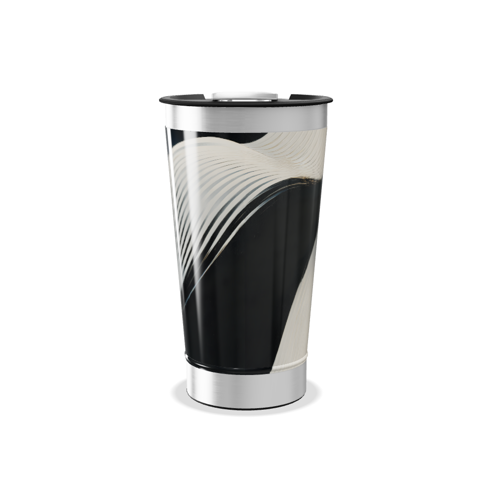Copo Térmico - Preto com Ondas Brancas