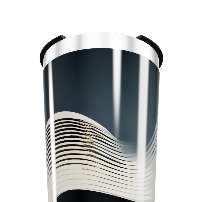 Copo Térmico - Preto com Ondas Brancas