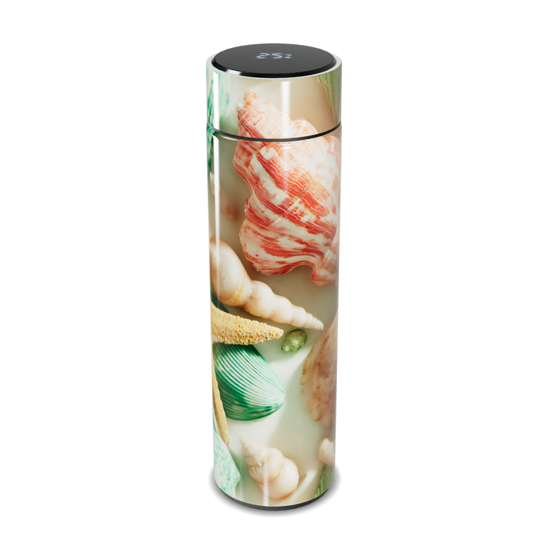 Garrafa Térmica Touch - Estampa Conchas e Folhas