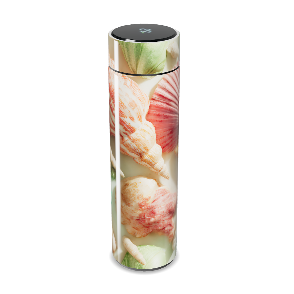 Garrafa Térmica Touch - Estampa Conchas e Folhas