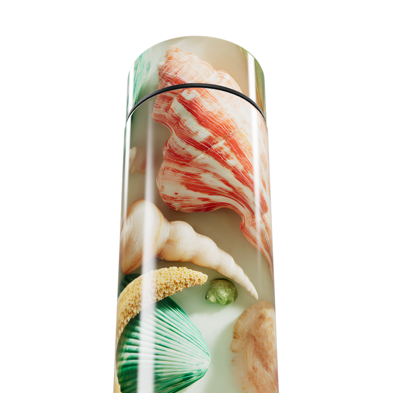 Garrafa Térmica Touch - Estampa Conchas e Folhas