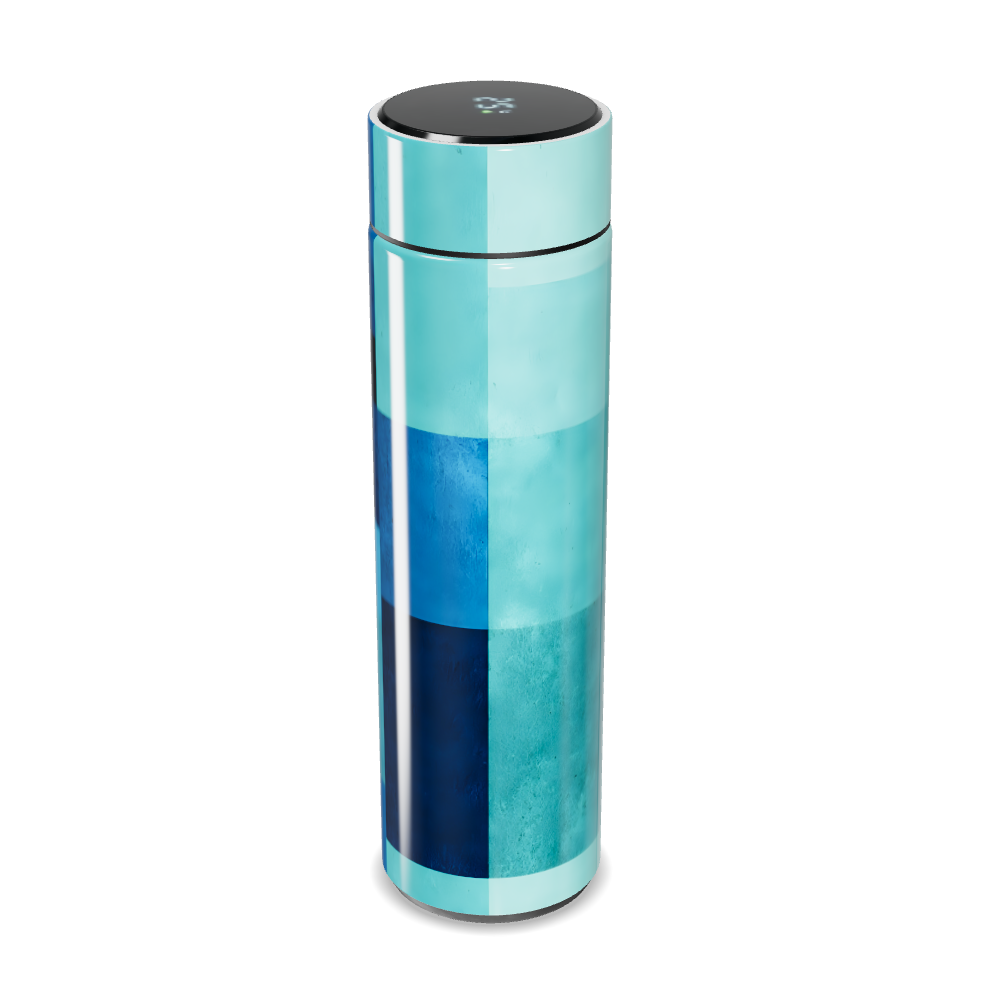 Garrafa Térmica Touch Azul - Design Geométrico