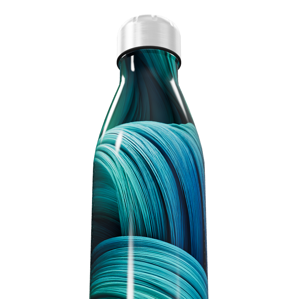 Garrafa Inox - Estampa Azul Turquesa