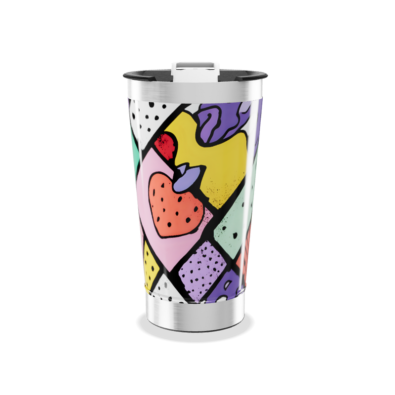 Copo Térmico - Colorido com Arte Abstrata