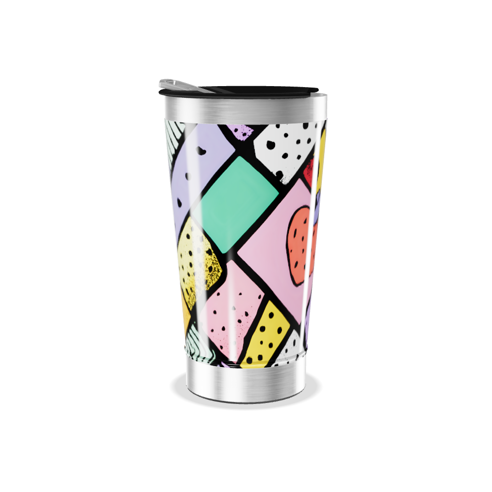 Copo Térmico - Colorido com Arte Abstrata