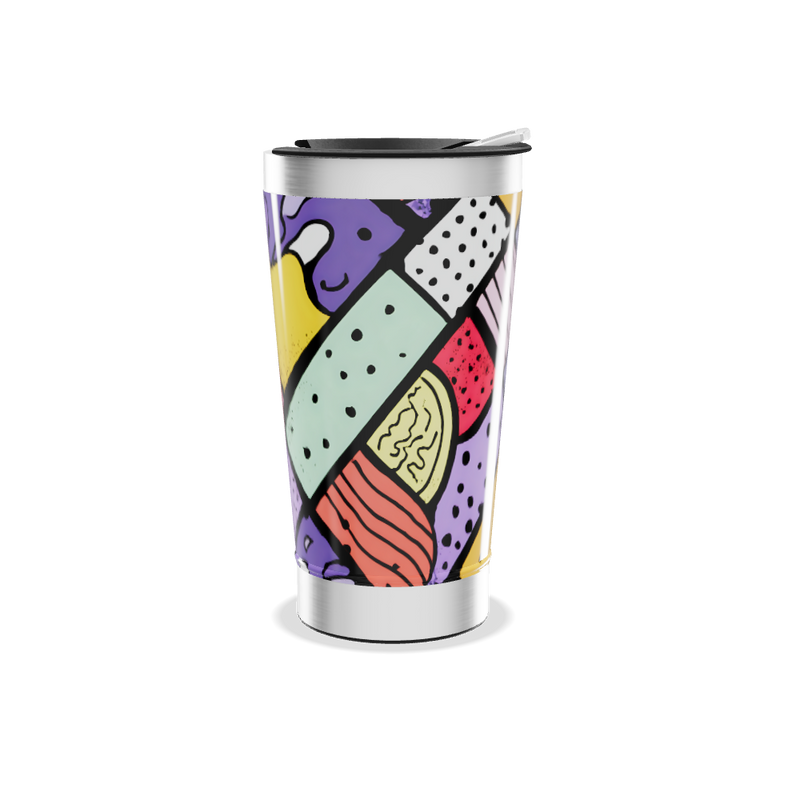 Copo Térmico - Colorido com Arte Abstrata