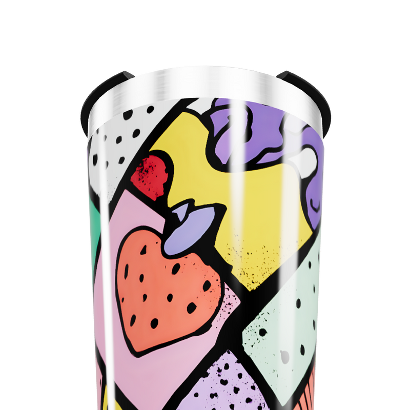 Copo Térmico - Colorido com Arte Abstrata