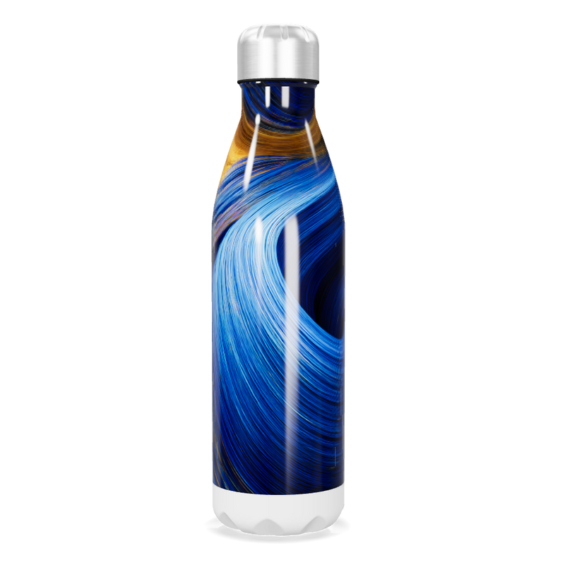 Garrafa Inox - Estampa Azul Ondas