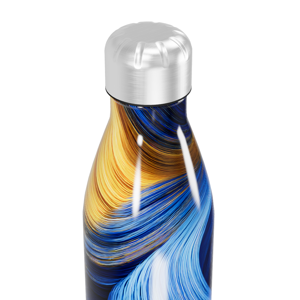 Garrafa Inox - Estampa Azul Ondas
