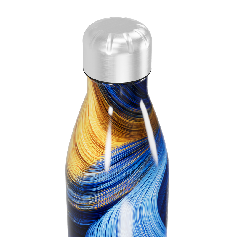 Garrafa Inox - Estampa Azul Ondas