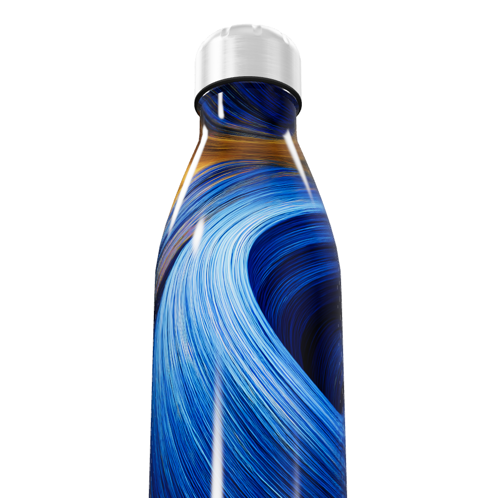 Garrafa Inox - Estampa Azul Ondas