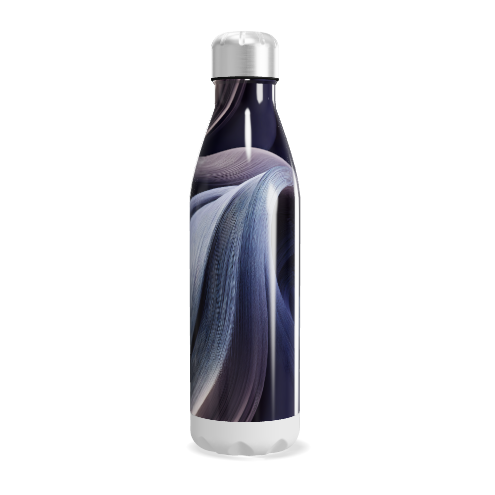 Garrafa Inox - Azul com Estampa Abstrata