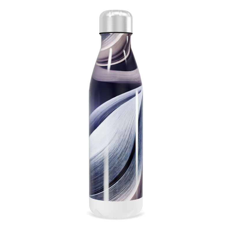 Garrafa Inox - Azul com Estampa Abstrata