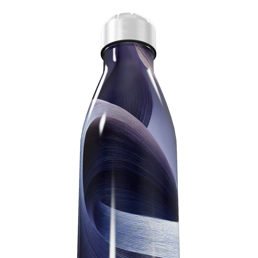 Garrafa Inox - Azul com Estampa Abstrata