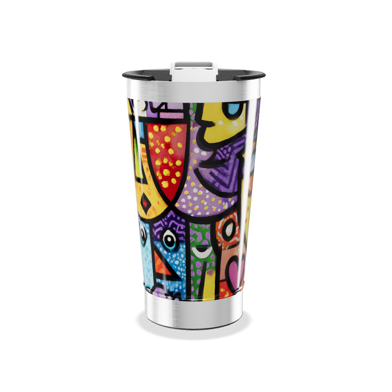 Copo Térmico - Arte Colorida Abstrata