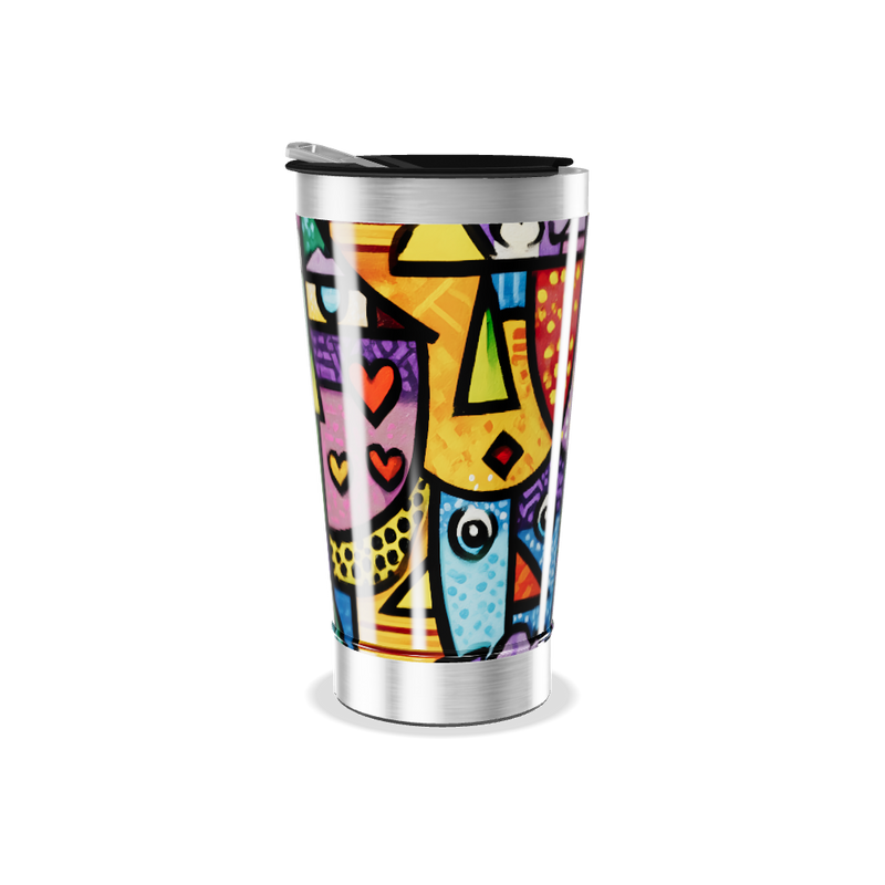 Copo Térmico - Arte Colorida Abstrata