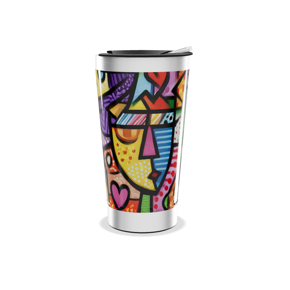 Copo Térmico - Arte Colorida Abstrata