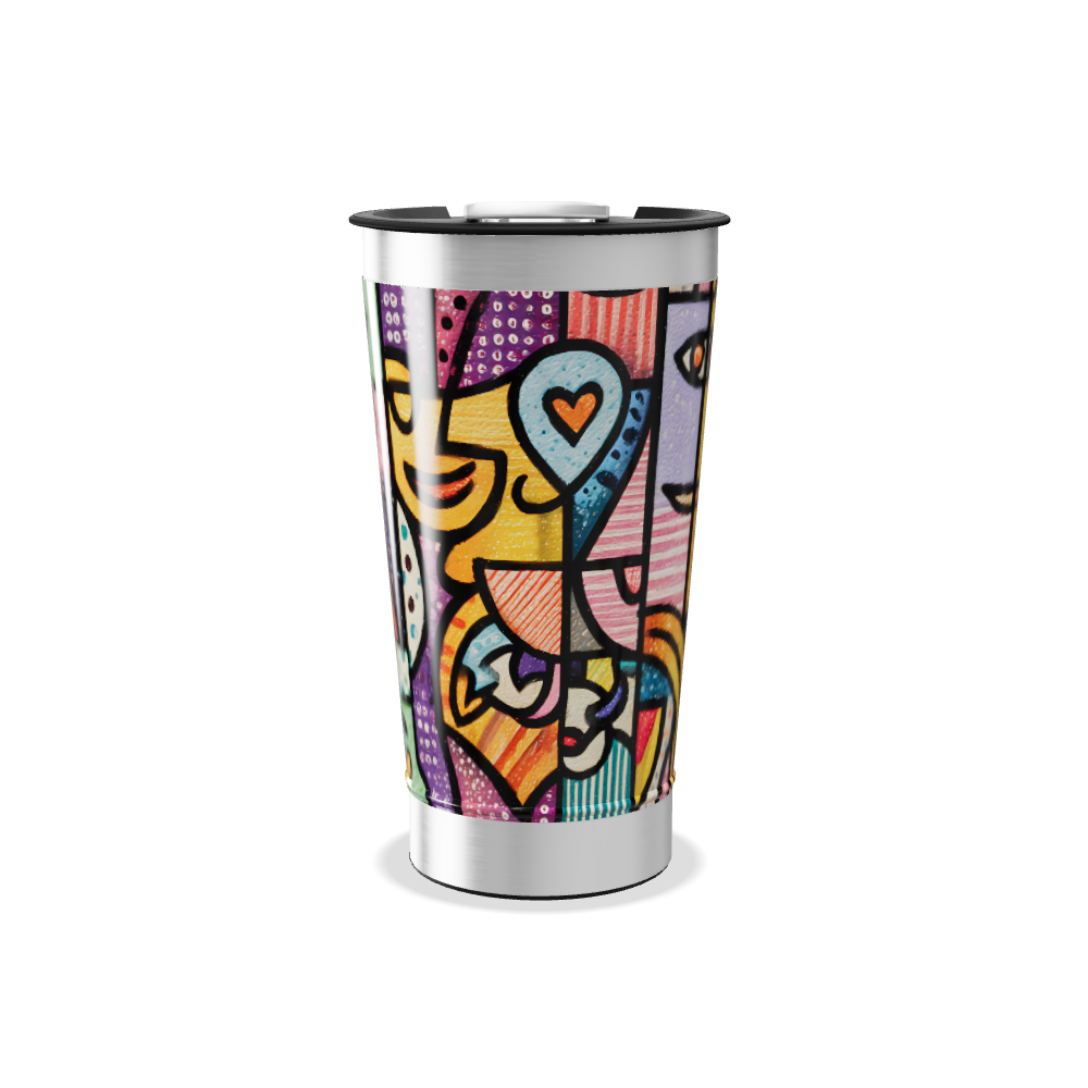 Copo Térmico - Estampa Artística Colorida