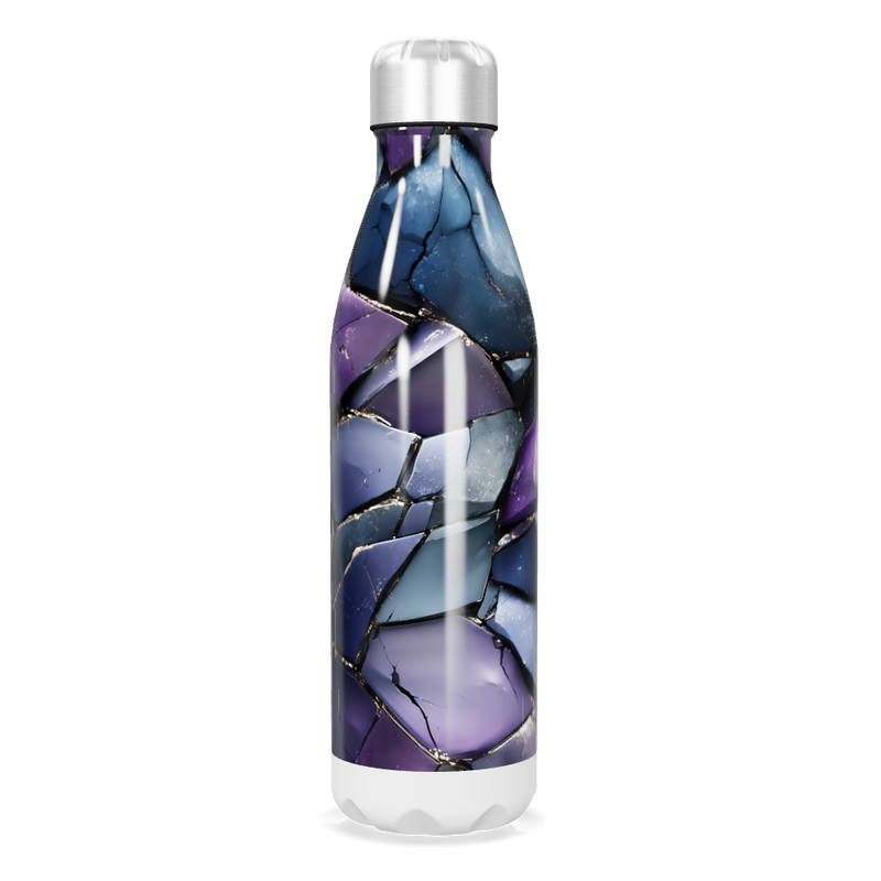 Garrafa Inox - Estampa Mármore Azul