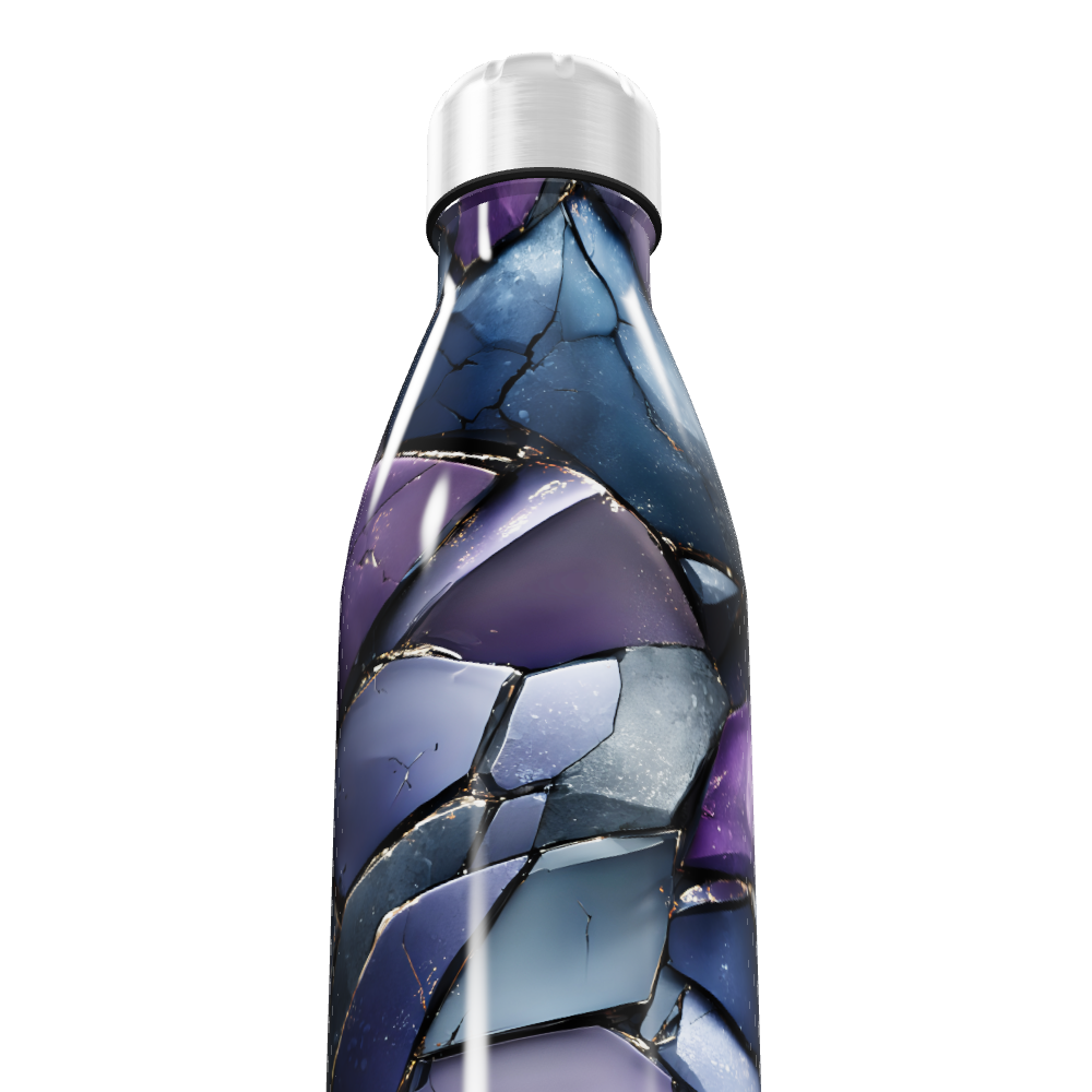 Garrafa Inox - Estampa Mármore Azul