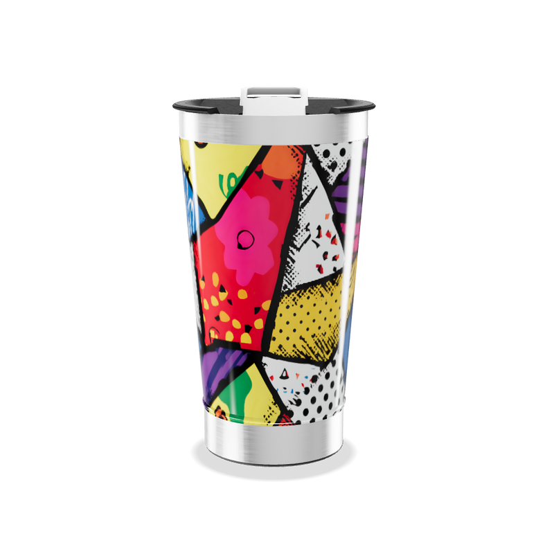Copo Térmico - Estampa Colorida Geométrica