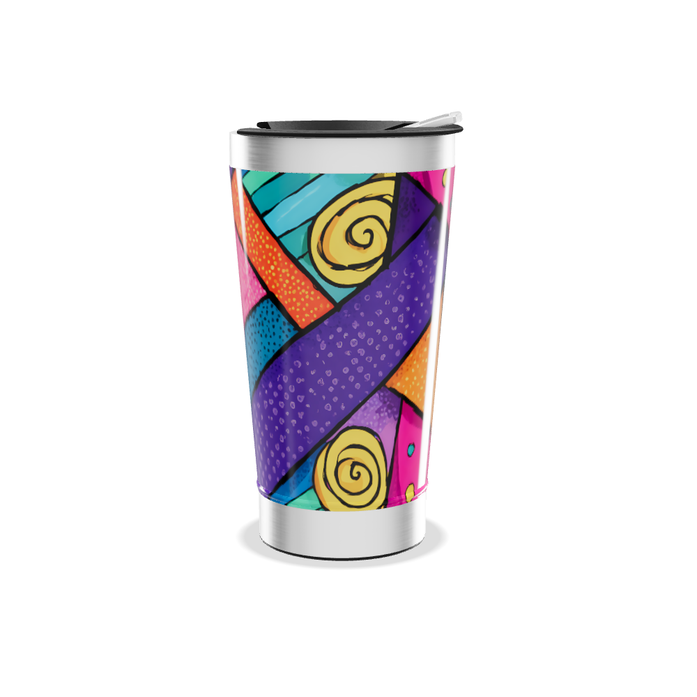 Copo Térmico - Estampa Geométrica Colorida