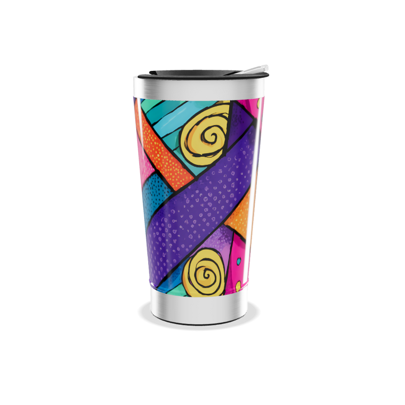 Copo Térmico - Estampa Geométrica Colorida