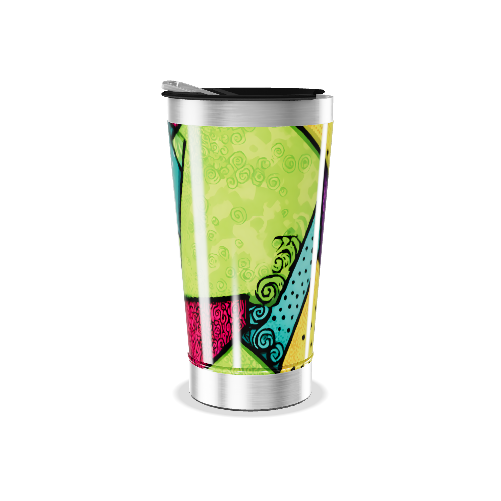 Copo Térmico - Colorido com Estampa Geométrica