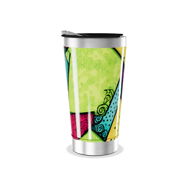 Copo Térmico - Colorido com Estampa Geométrica