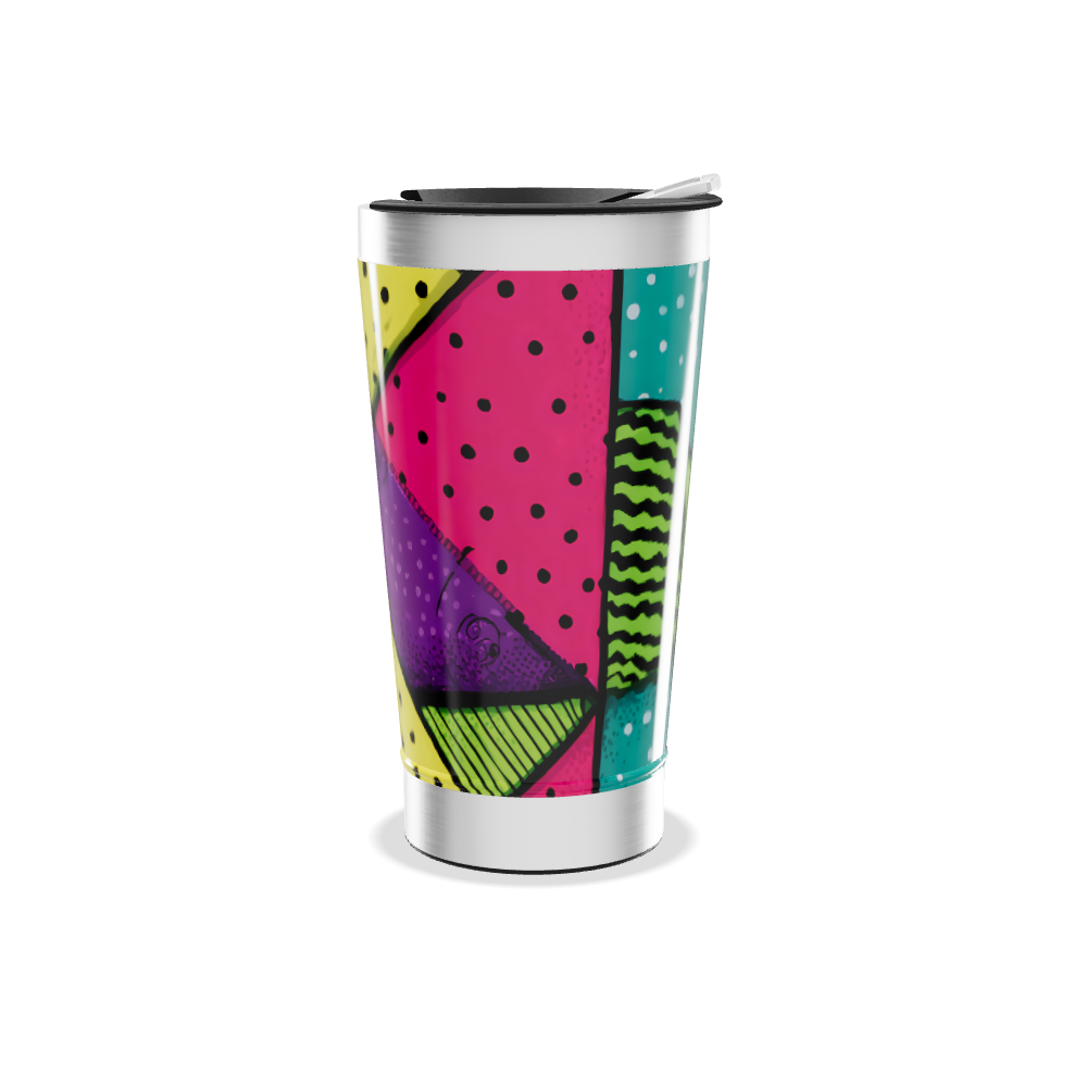 Copo Térmico - Colorido com Estampa Geométrica
