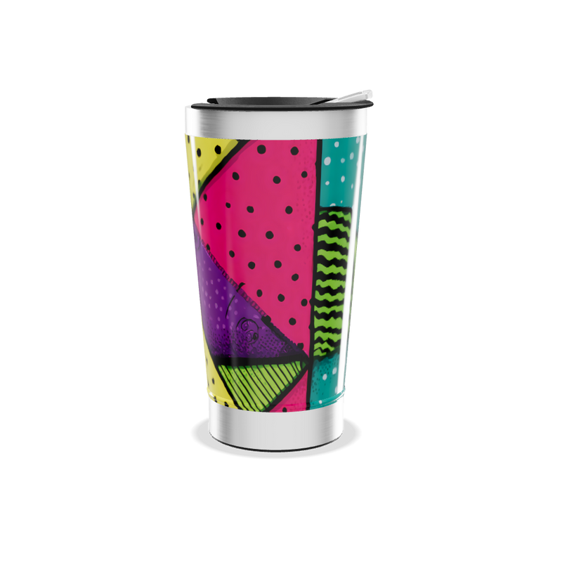 Copo Térmico - Colorido com Estampa Geométrica
