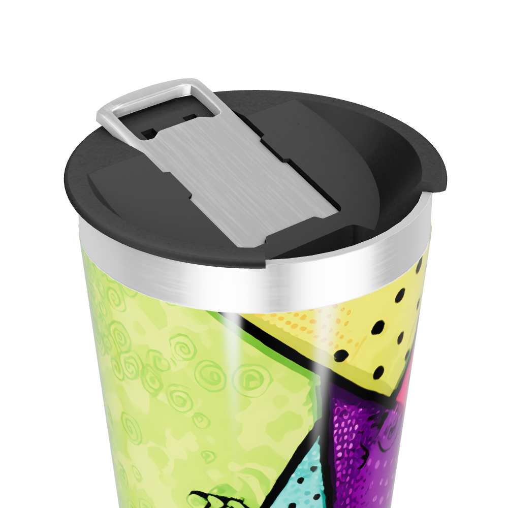 Copo Térmico - Colorido com Estampa Geométrica