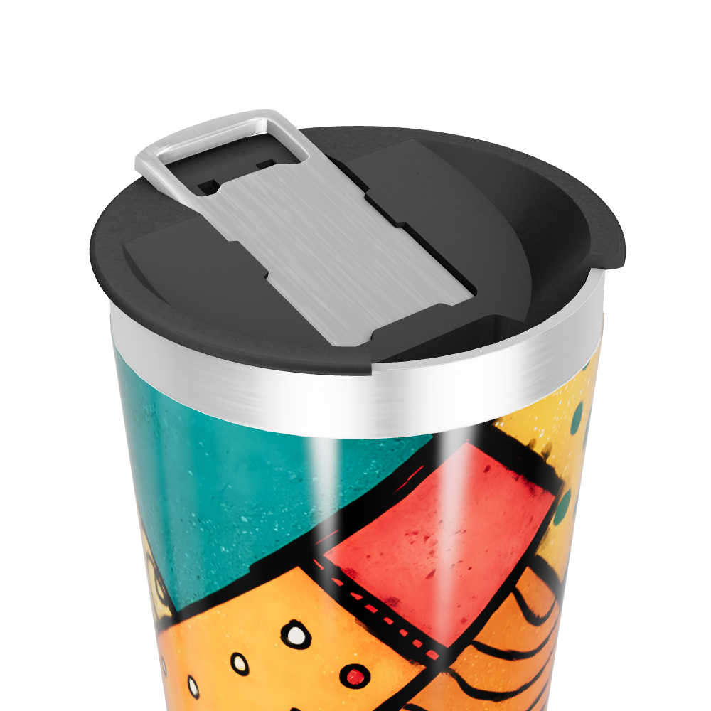 Copo Térmico - Estampa Geométrica Colorida