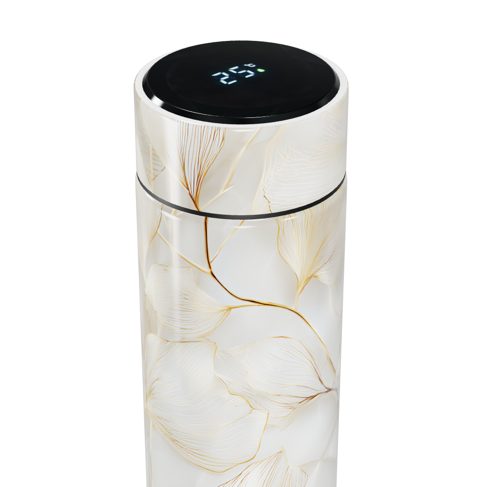 Garrafa Térmica Touch Floral Branca