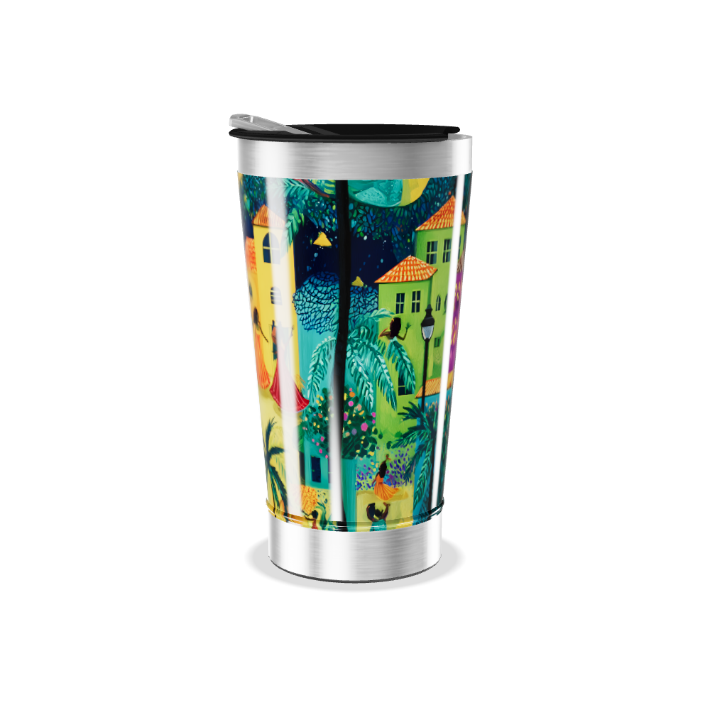 Copo Térmico - Estampa Colorida Casas