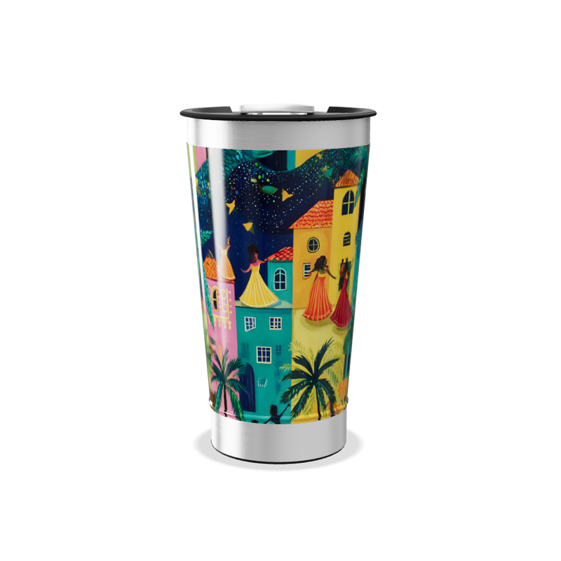 Copo Térmico - Estampa Colorida Casas