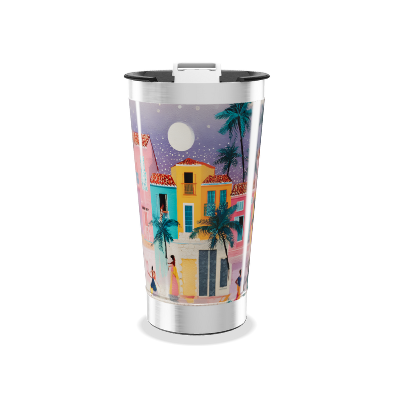 Copo Térmico - Estampa Tropical Colorida