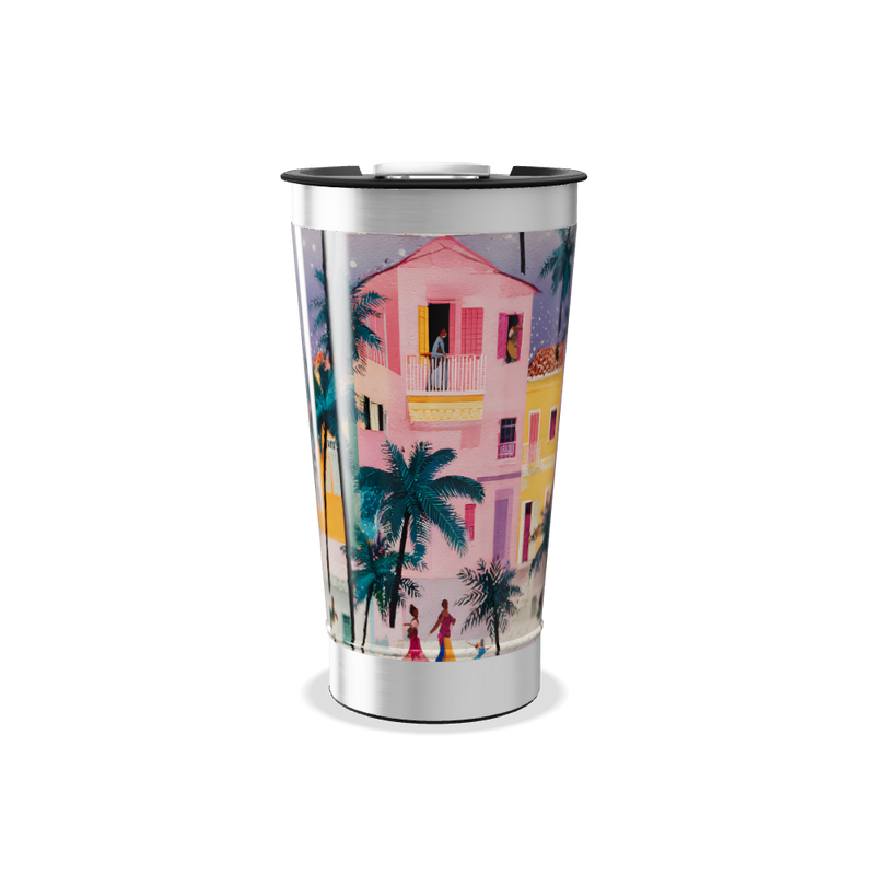 Copo Térmico - Estampa Tropical Colorida