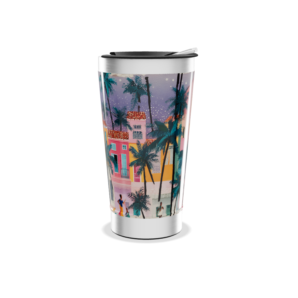Copo Térmico - Estampa Tropical Colorida