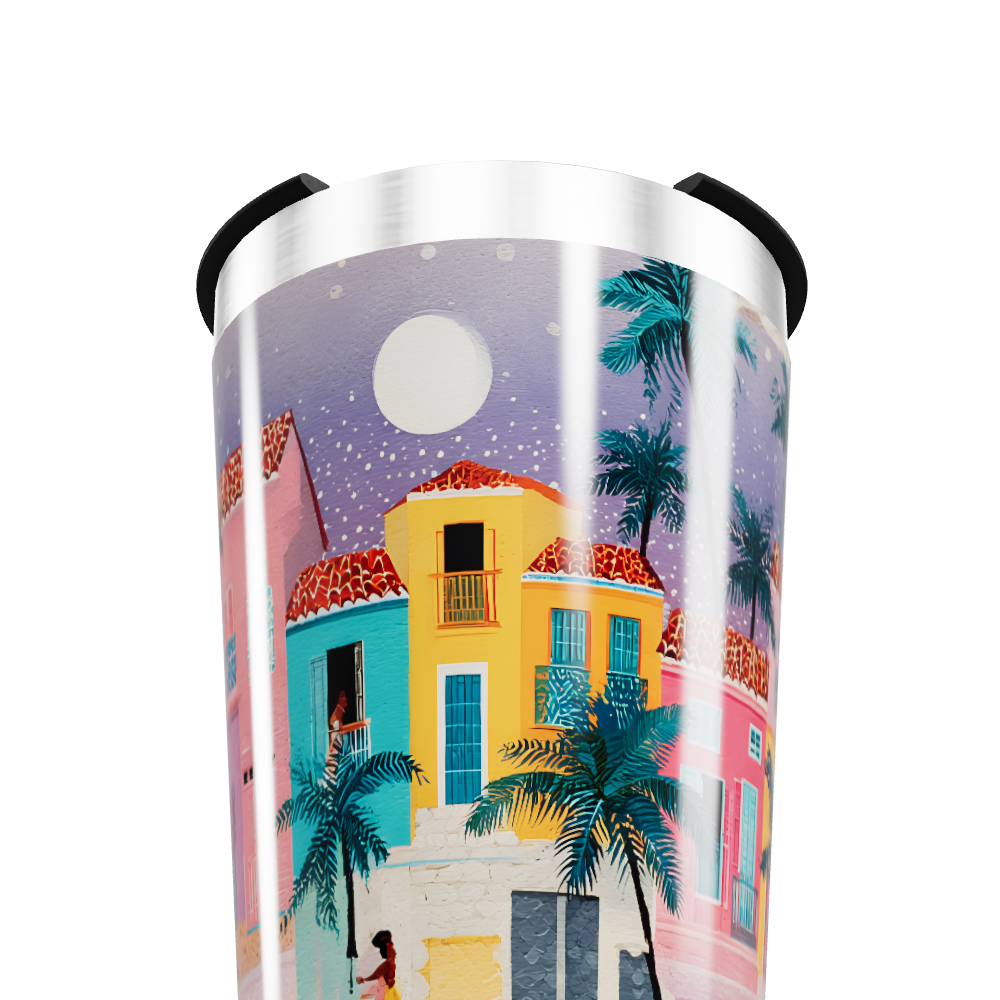 Copo Térmico - Estampa Tropical Colorida