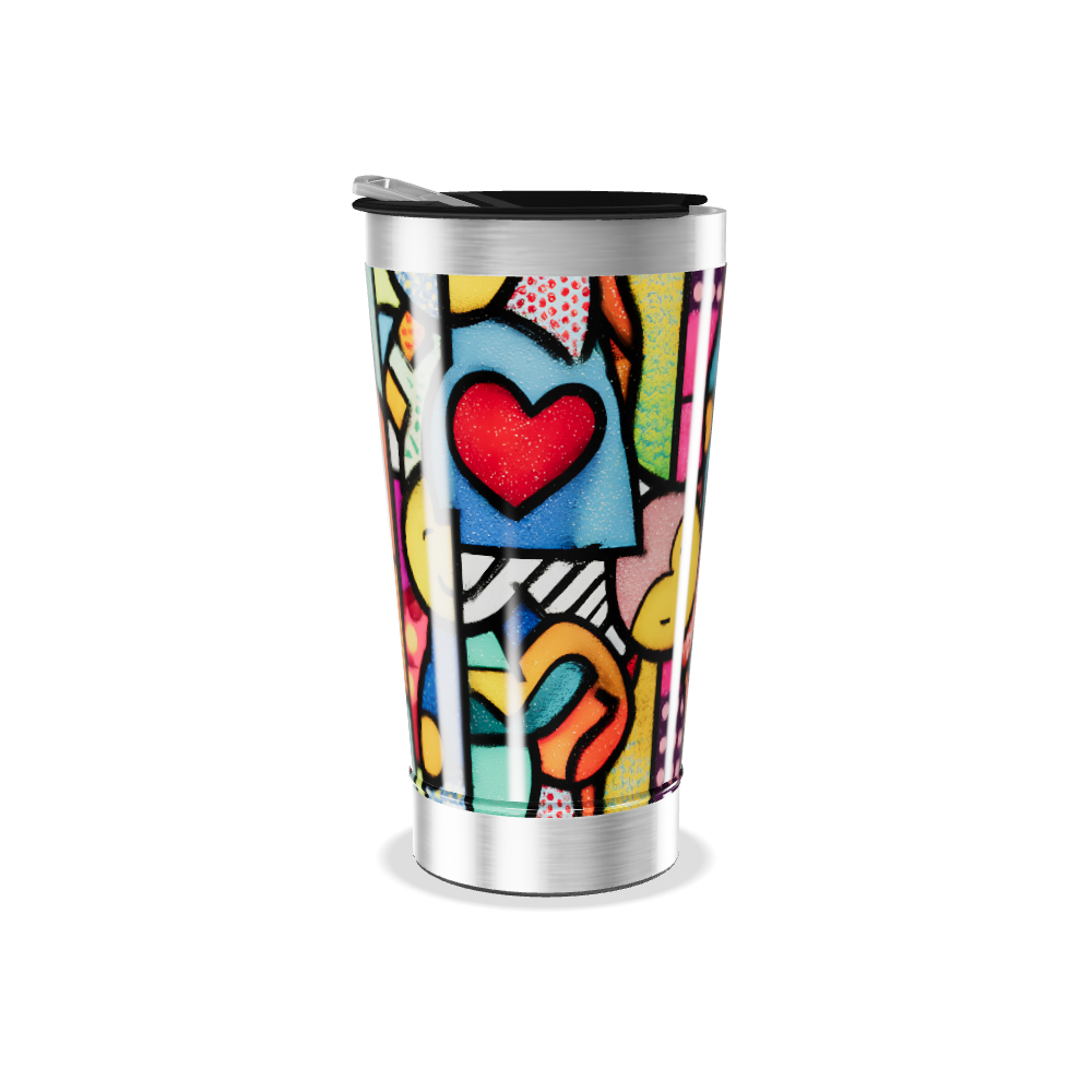 Copo Térmico - Arte Colorida Inox