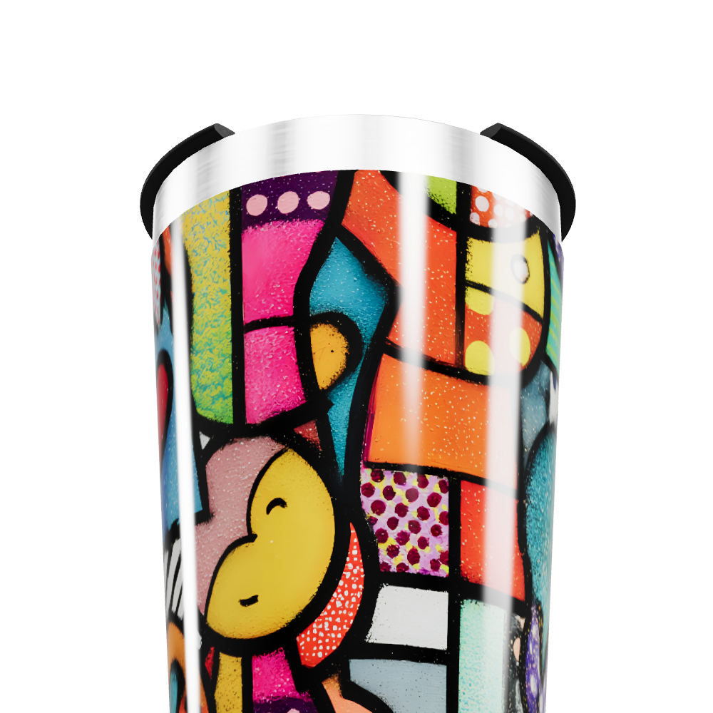 Copo Térmico - Arte Colorida Inox
