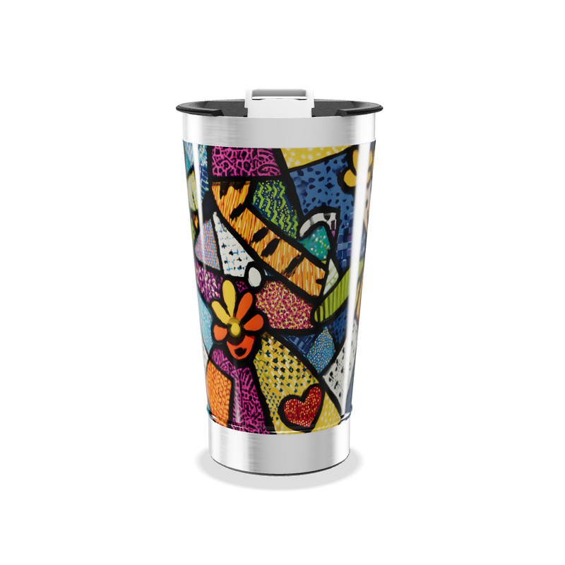 Copo Térmico - Colorido com Arte Abstrata