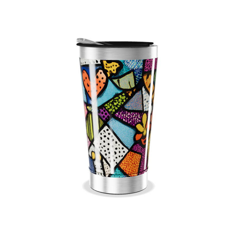 Copo Térmico - Colorido com Arte Abstrata
