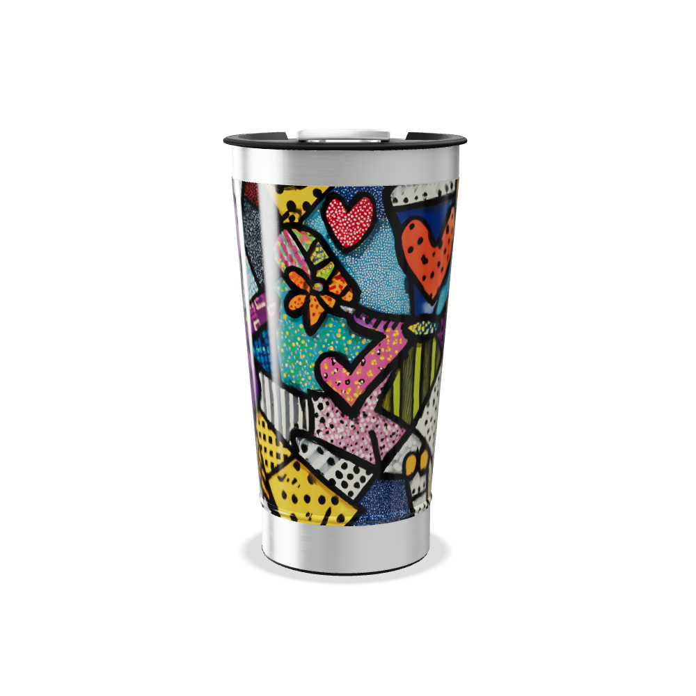 Copo Térmico - Colorido com Arte Abstrata