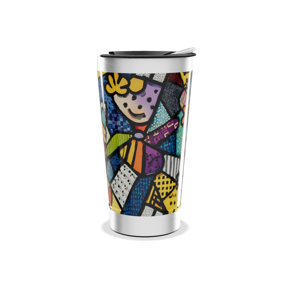 Copo Térmico - Colorido com Arte Abstrata