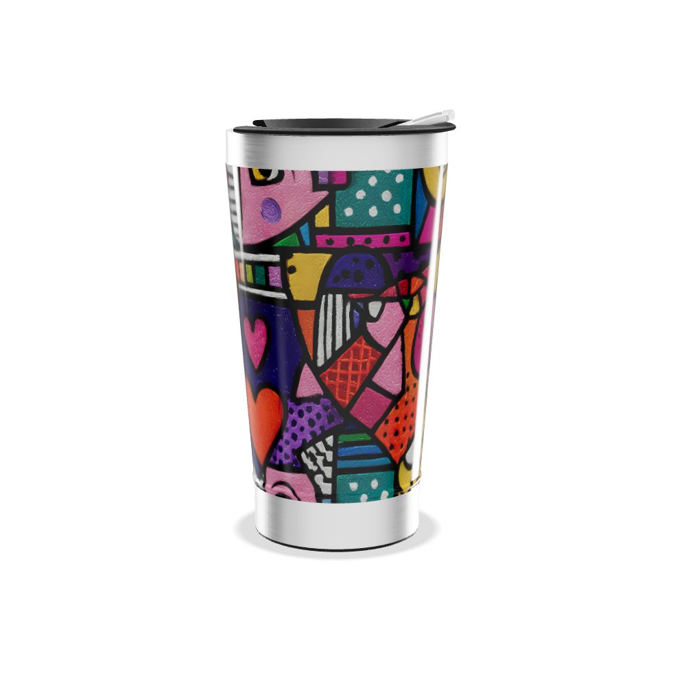 Copo Térmico - Estampa Corações Coloridos