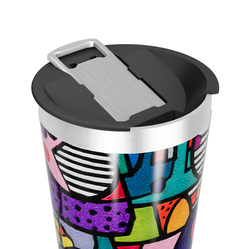 Copo Térmico - Estampa Corações Coloridos